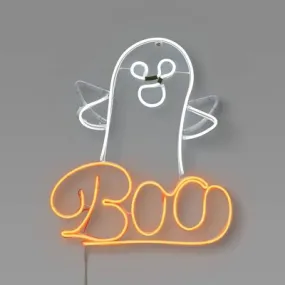 16" LED Faux Neon Ghost and Boo Halloween Silhouette Light with Motion - Hyde & EEK! Boutique