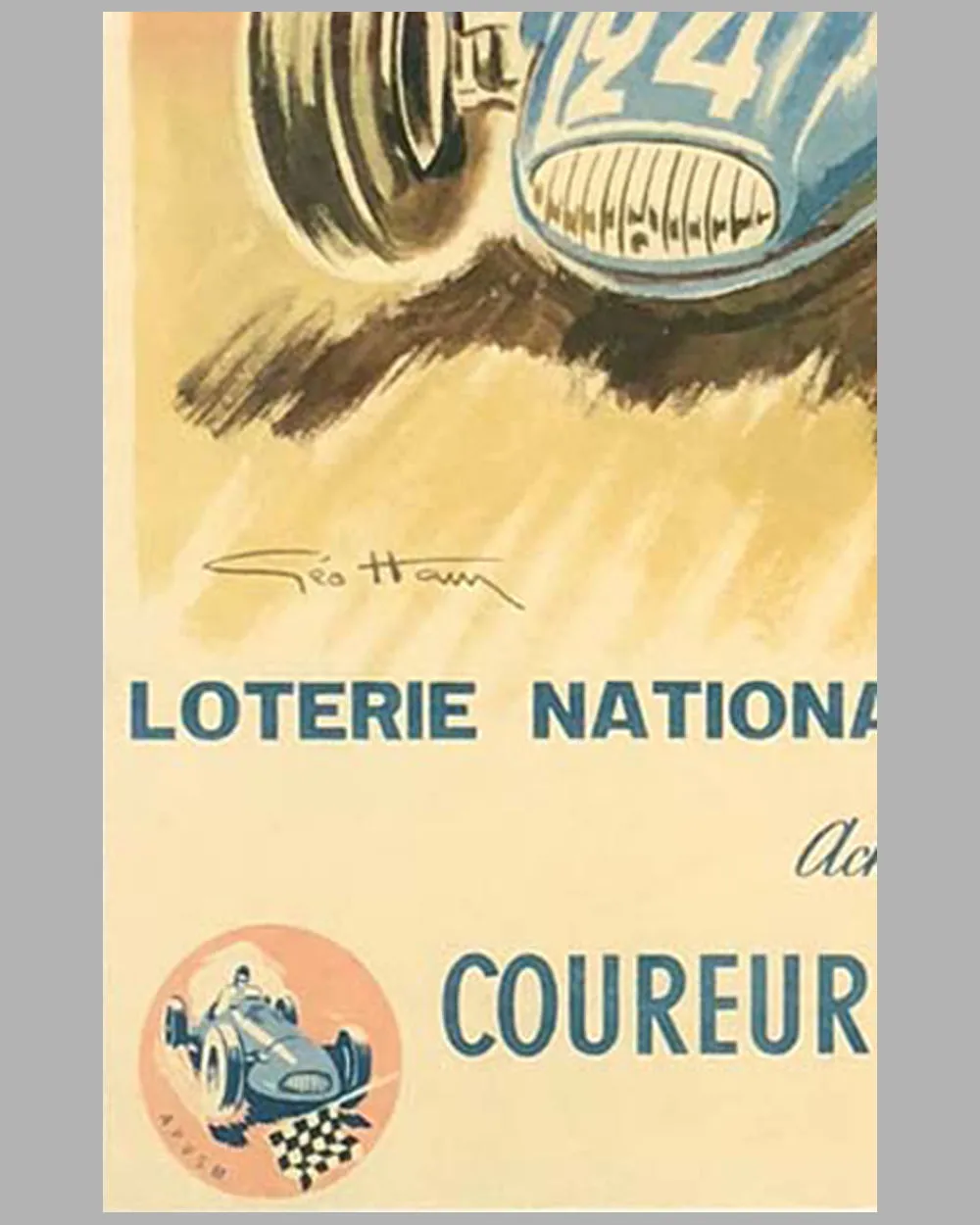 1940's Loterie Nationale original advertising poster by Geo Ham