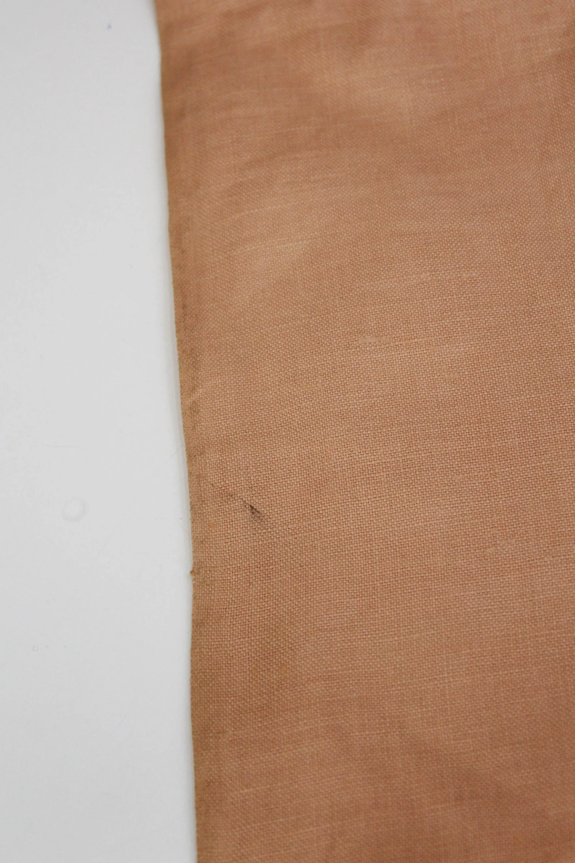 1950s Peach Pink Linen Fabric, 1.38 Yards Long x 2.23 Yards Wide