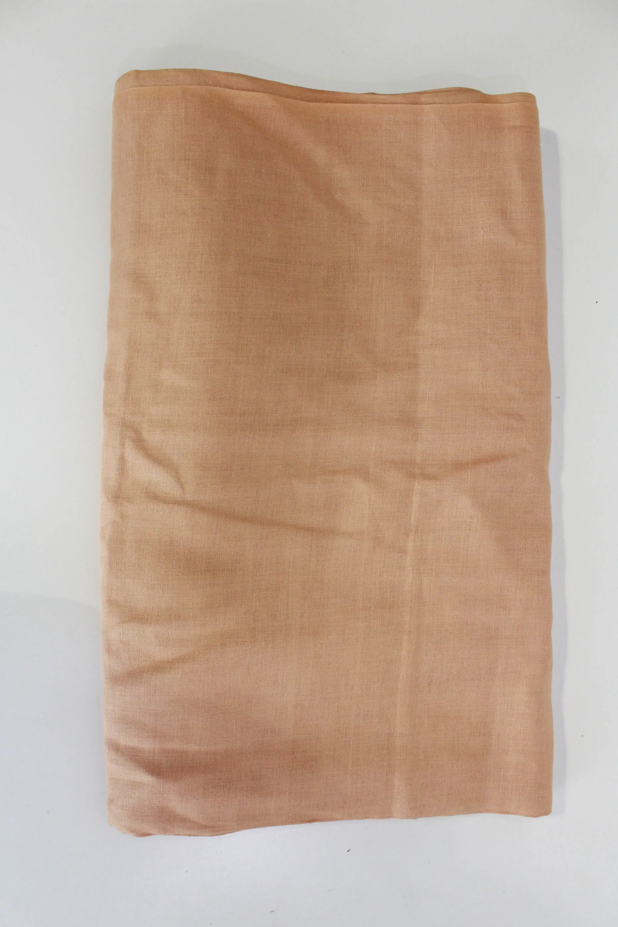 1950s Peach Pink Linen Fabric, 1.38 Yards Long x 2.23 Yards Wide