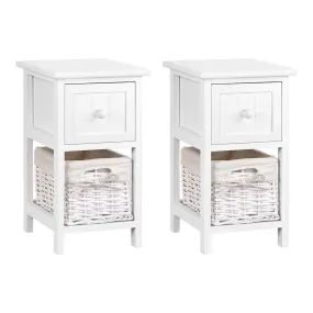 2 PCS Artiss Bedside Table - White