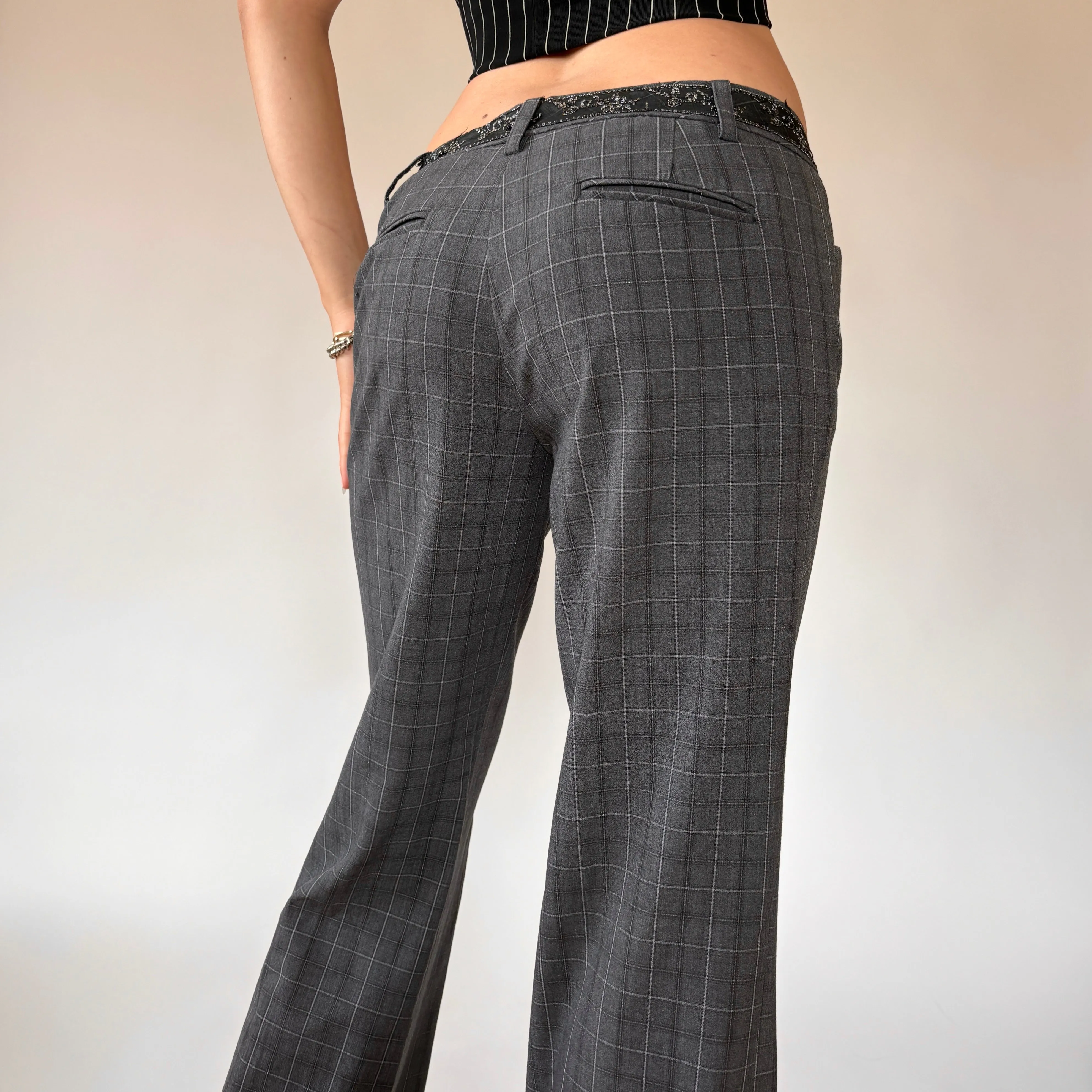 2000s Plaid Office Trousers (S)