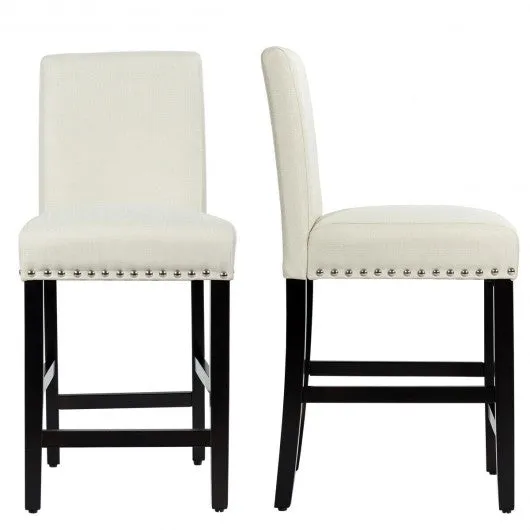 25'' Kitchen Chairs w/ Rubber Wood Legs-Beige