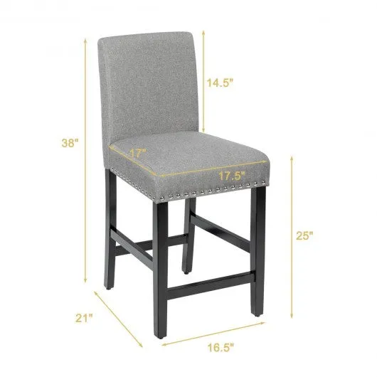 25'' Kitchen Chairs w/ Rubber Wood Legs-Gray