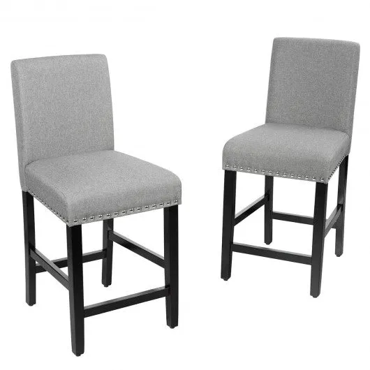 25'' Kitchen Chairs w/ Rubber Wood Legs-Gray