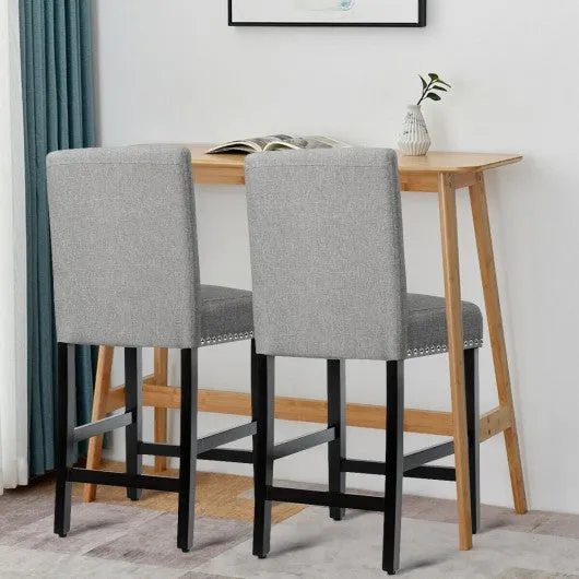 25'' Kitchen Chairs w/ Rubber Wood Legs-Gray