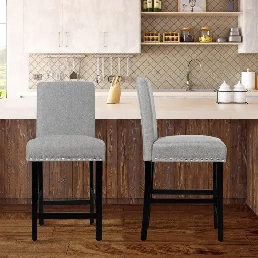 25'' Kitchen Chairs w/ Rubber Wood Legs-Gray