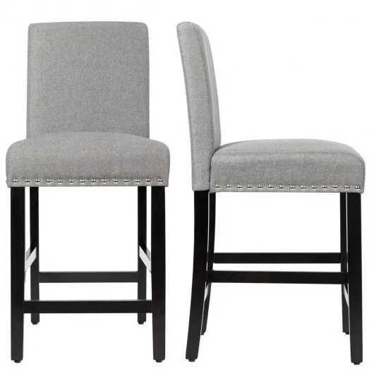 25'' Kitchen Chairs w/ Rubber Wood Legs-Gray