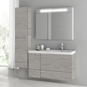 39 Inch Grey Walnut Bathroom Vanity Set