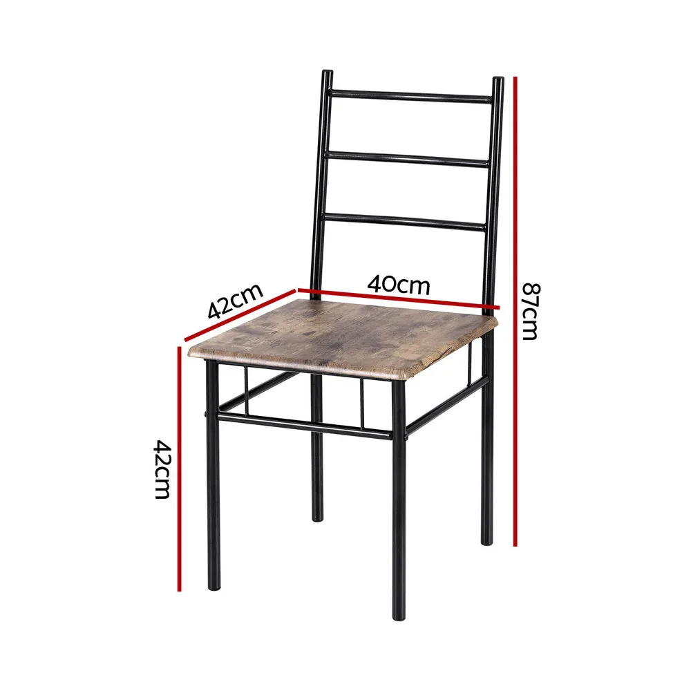 5PCS Industrial Dining Set, Sturdy Metal, Easy-to-Clean, Artiss