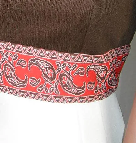 60s Mod Dress & Coat Set Women's Vintage Nehru Collar Paisley Trim Small to Medium VFG