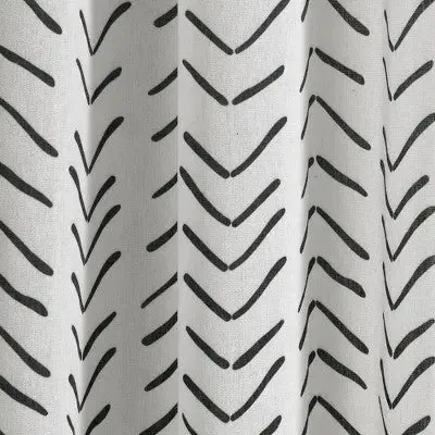 72"x72" Hygge Modern Arrow Linen Shower Curtain Black/White - Lush Décor