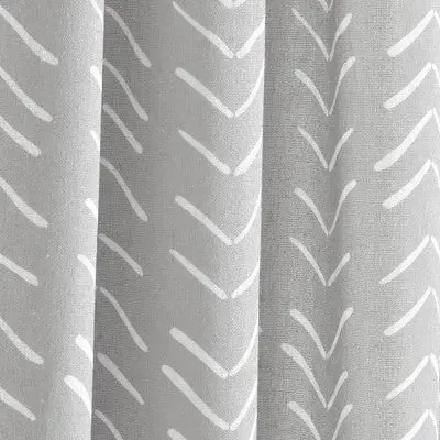 72"x72" Hygge Modern Arrow Linen Shower Curtain Light Gray - Lush Décor