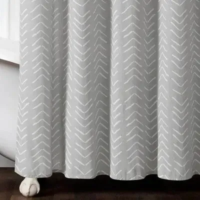 72"x72" Hygge Modern Arrow Linen Shower Curtain Light Gray - Lush Décor