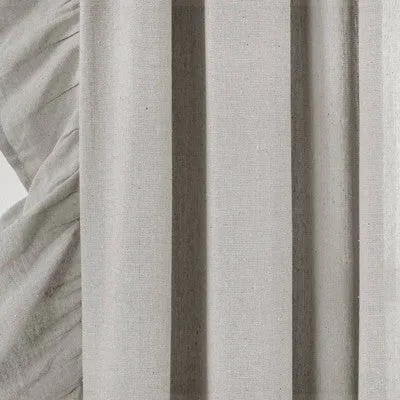 84"x54" Linen Ruffle Window Curtain Panels Light Gray- Lush Décor