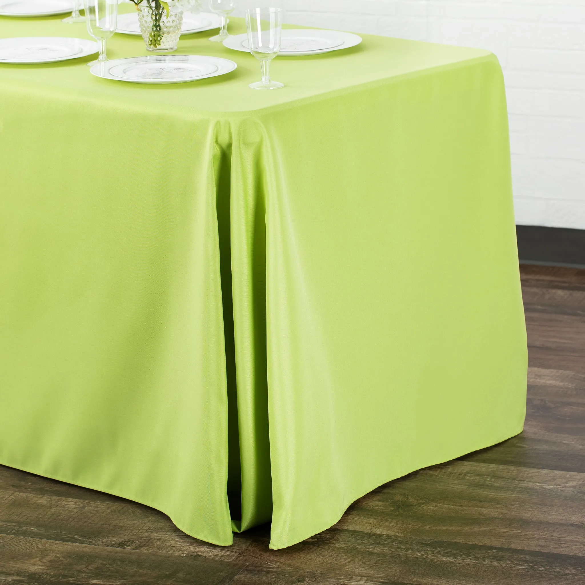 90"x156" Rectangular Oblong Polyester Tablecloth - Apple Green