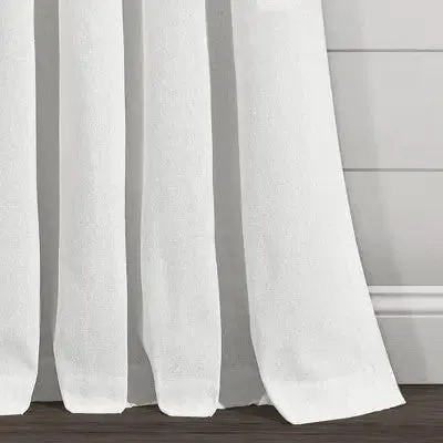 95"x52" Boho Pom Pom Tassel Linen Window Curtain Panel Off White - Lush Décor