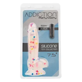 Addiction Party Marty 7.5" Dildo - Frost/Confetti