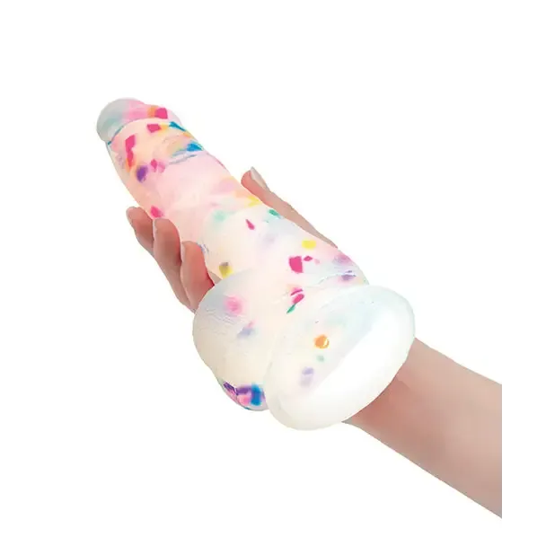 Addiction Party Marty 7.5" Dildo - Frost/Confetti