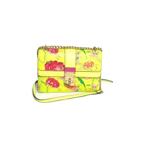 ALDO Neon Yellow & Pink Floral Shoulder Bag | Gently Used |