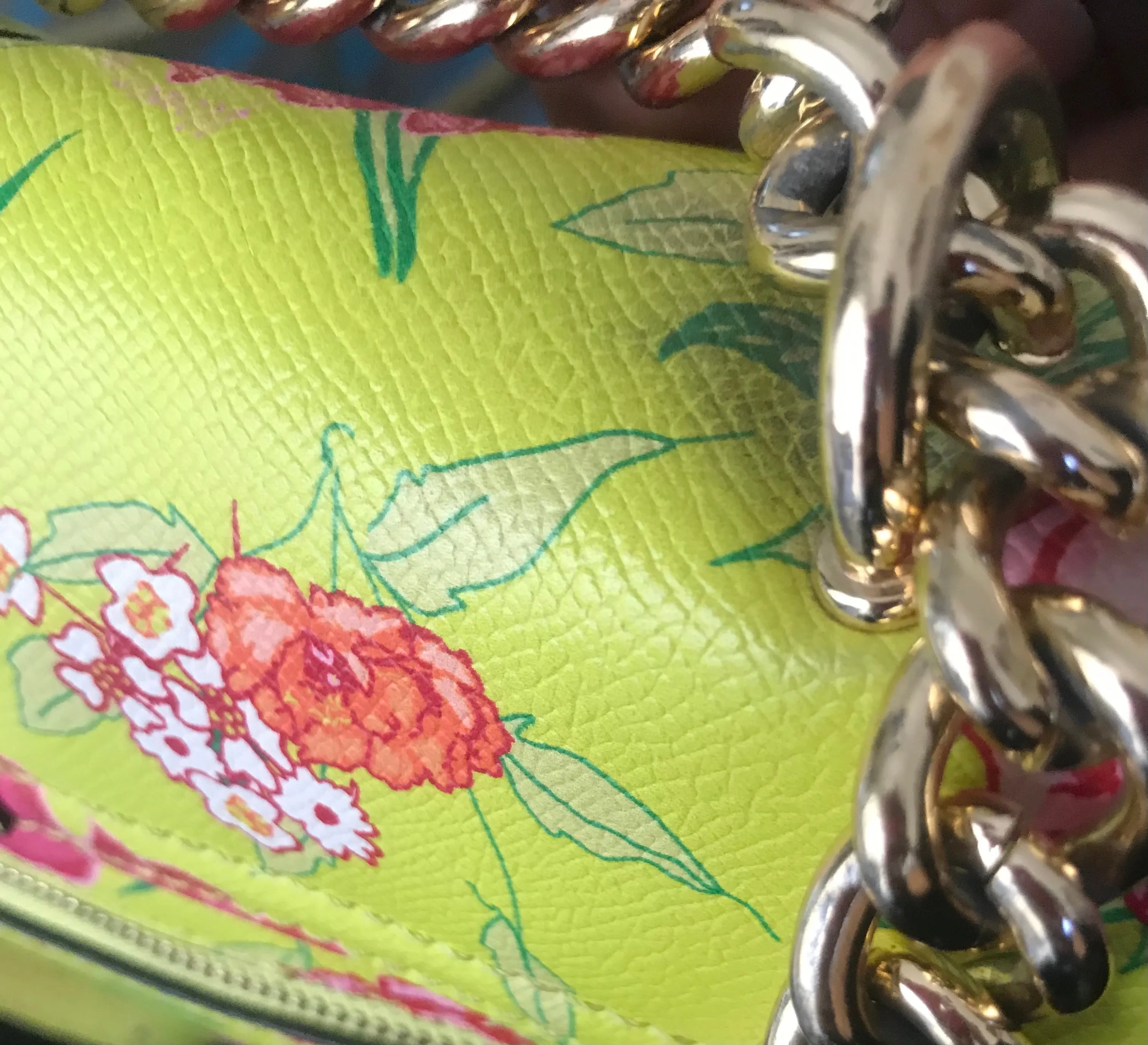 ALDO Neon Yellow & Pink Floral Shoulder Bag | Gently Used |