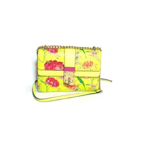 ALDO Neon Yellow & Pink Floral Shoulder Bag | Gently Used |