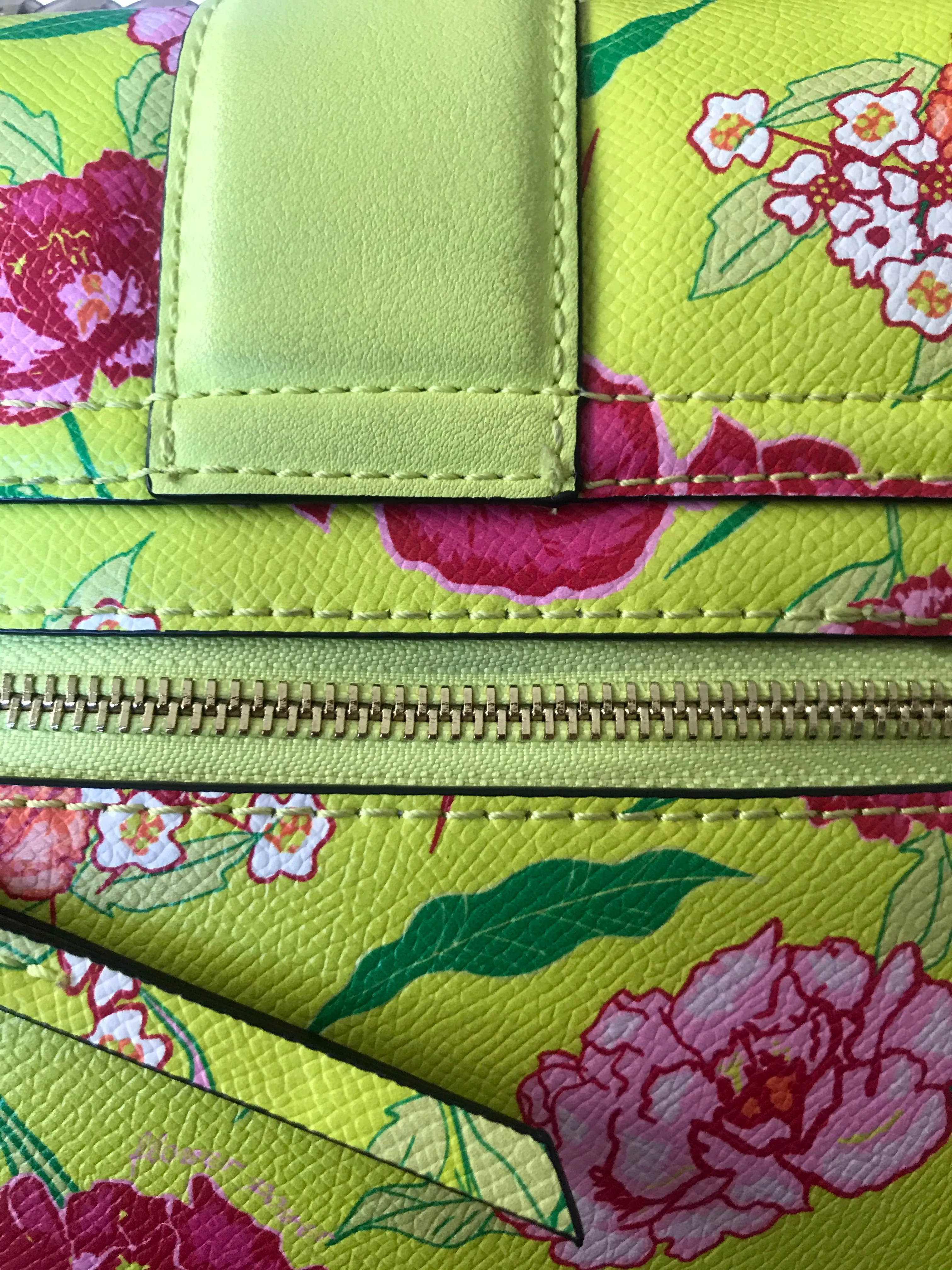 ALDO Neon Yellow & Pink Floral Shoulder Bag | Gently Used |