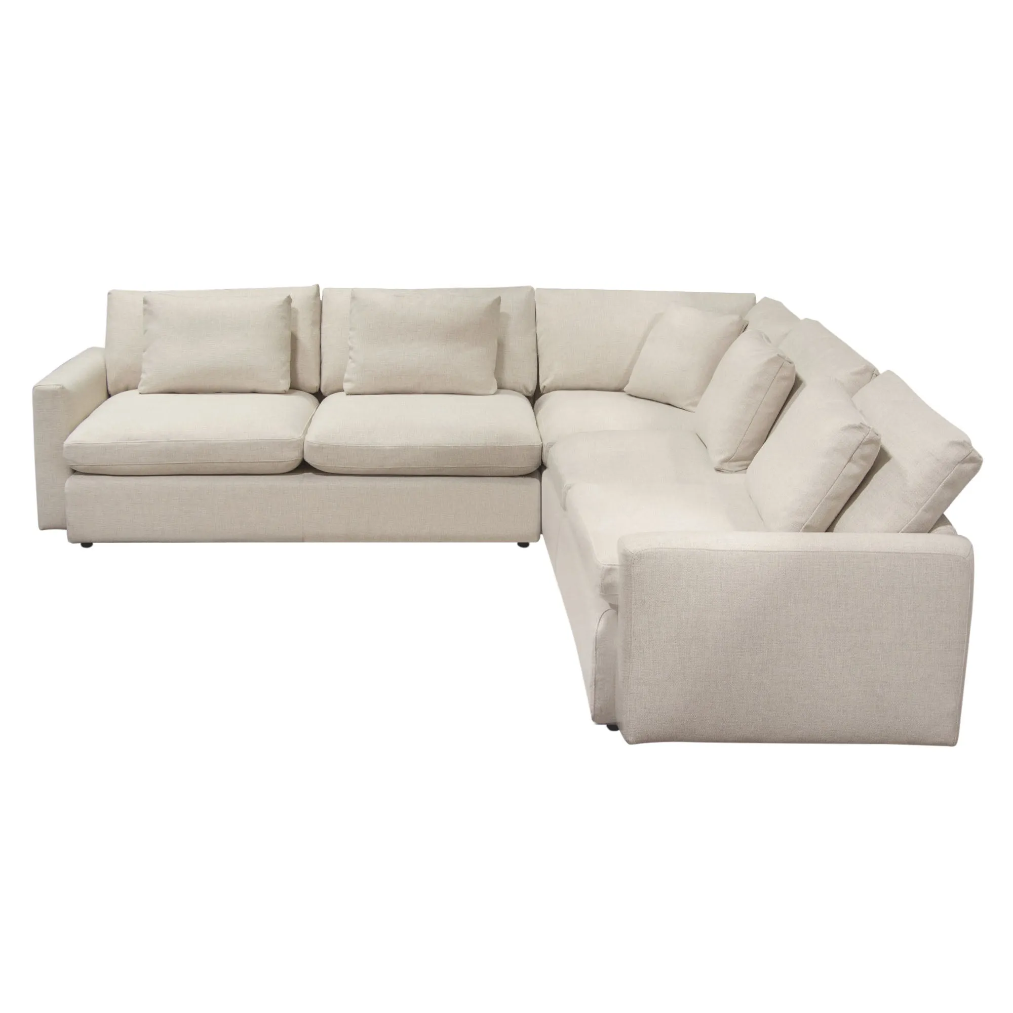 Arcadia 3PC Corner Sectional w/ Feather Down Seating in Cream Fabric by Diamond Sofa