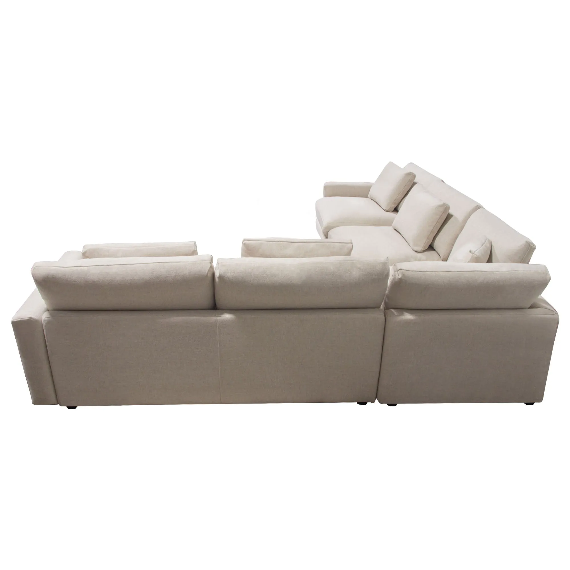 Arcadia 3PC Corner Sectional w/ Feather Down Seating in Cream Fabric by Diamond Sofa