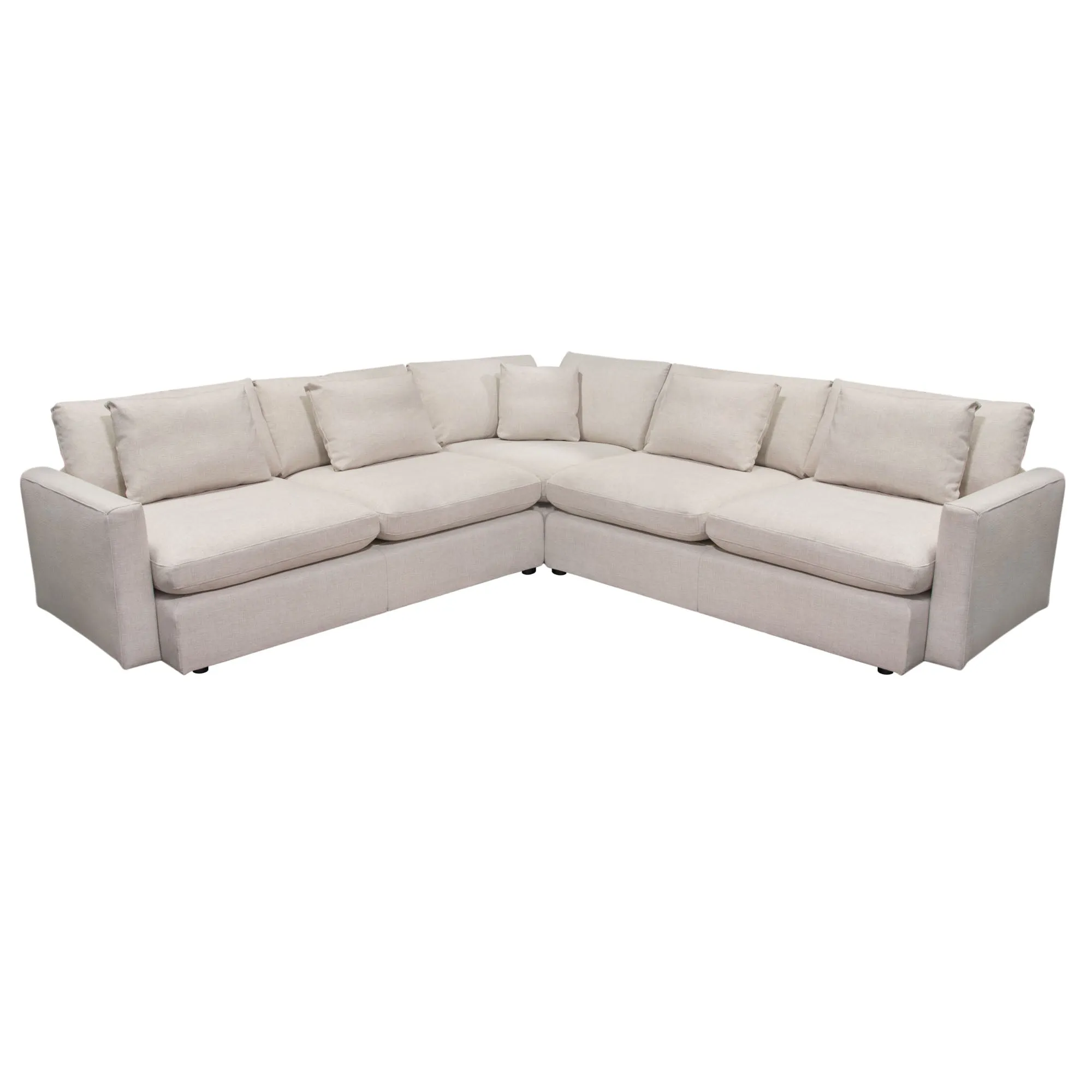 Arcadia 3PC Corner Sectional w/ Feather Down Seating in Cream Fabric by Diamond Sofa