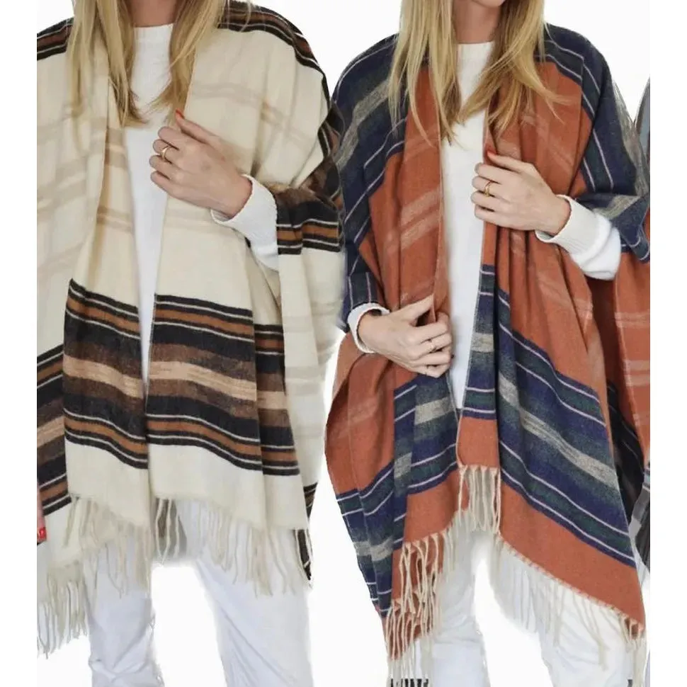 Aztec Stripe Poncho