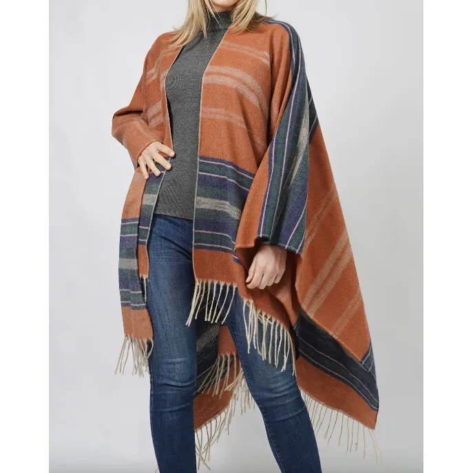 Aztec Stripe Poncho