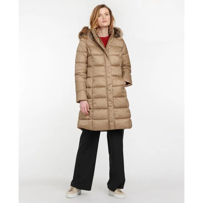 Barbour Crinan Ladies Quilted Coat - Light Trench/Hawthorn Tartan