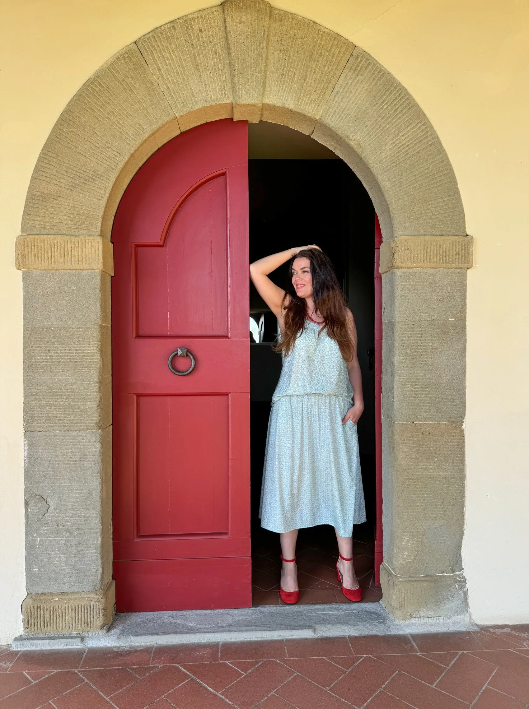 BCLUNA wide midi skirt - Paradise Blue