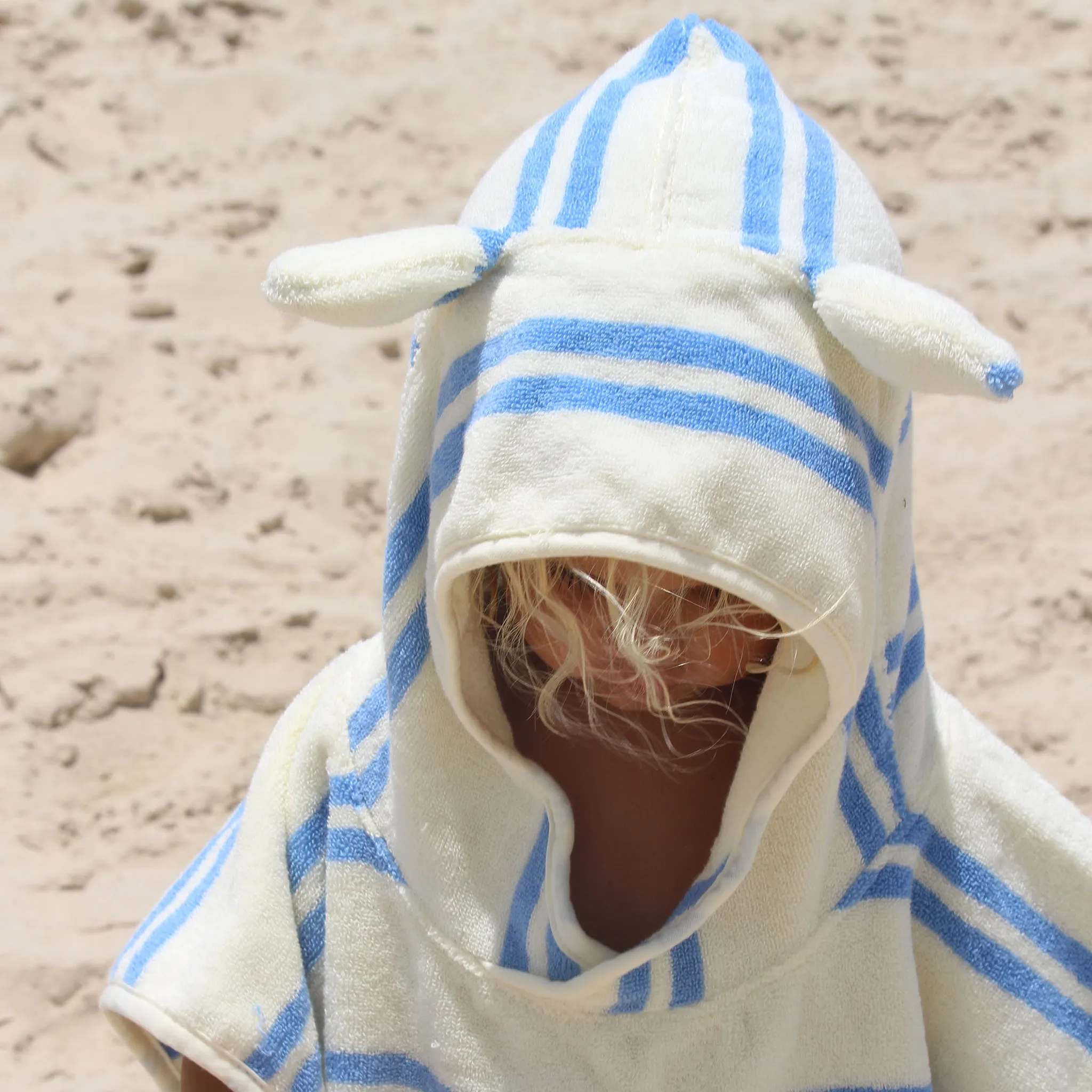 Beach Poncho | Sid the Seagull Blue Stripe