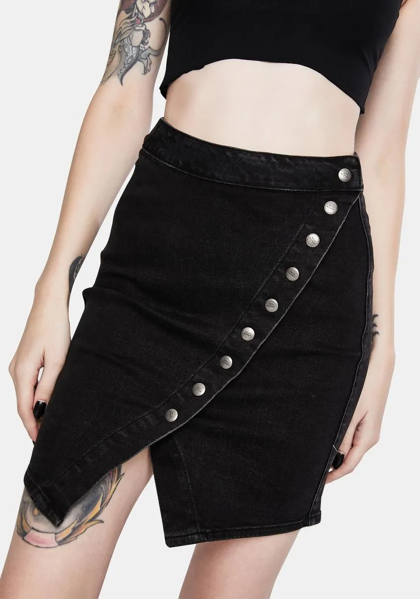 Bell Snap Denim Skirt