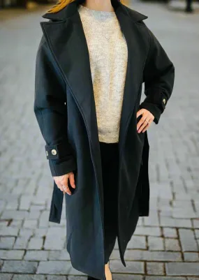 BLACK ALBA CINCH COAT