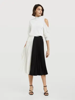 Black And White Pleated Skirt