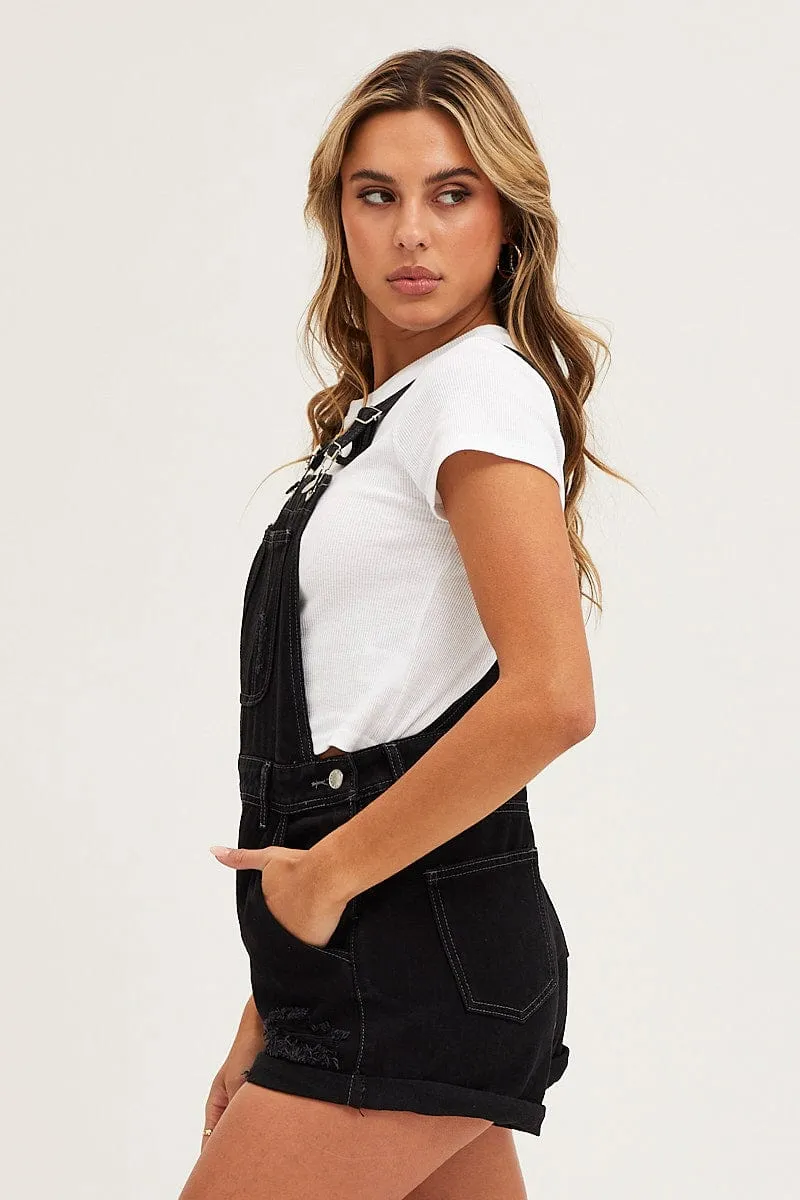 Black Denim Overall