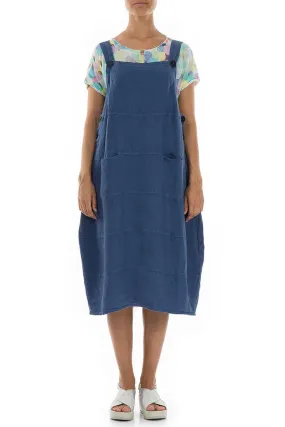 Blue Linen 91274 Overall Dress