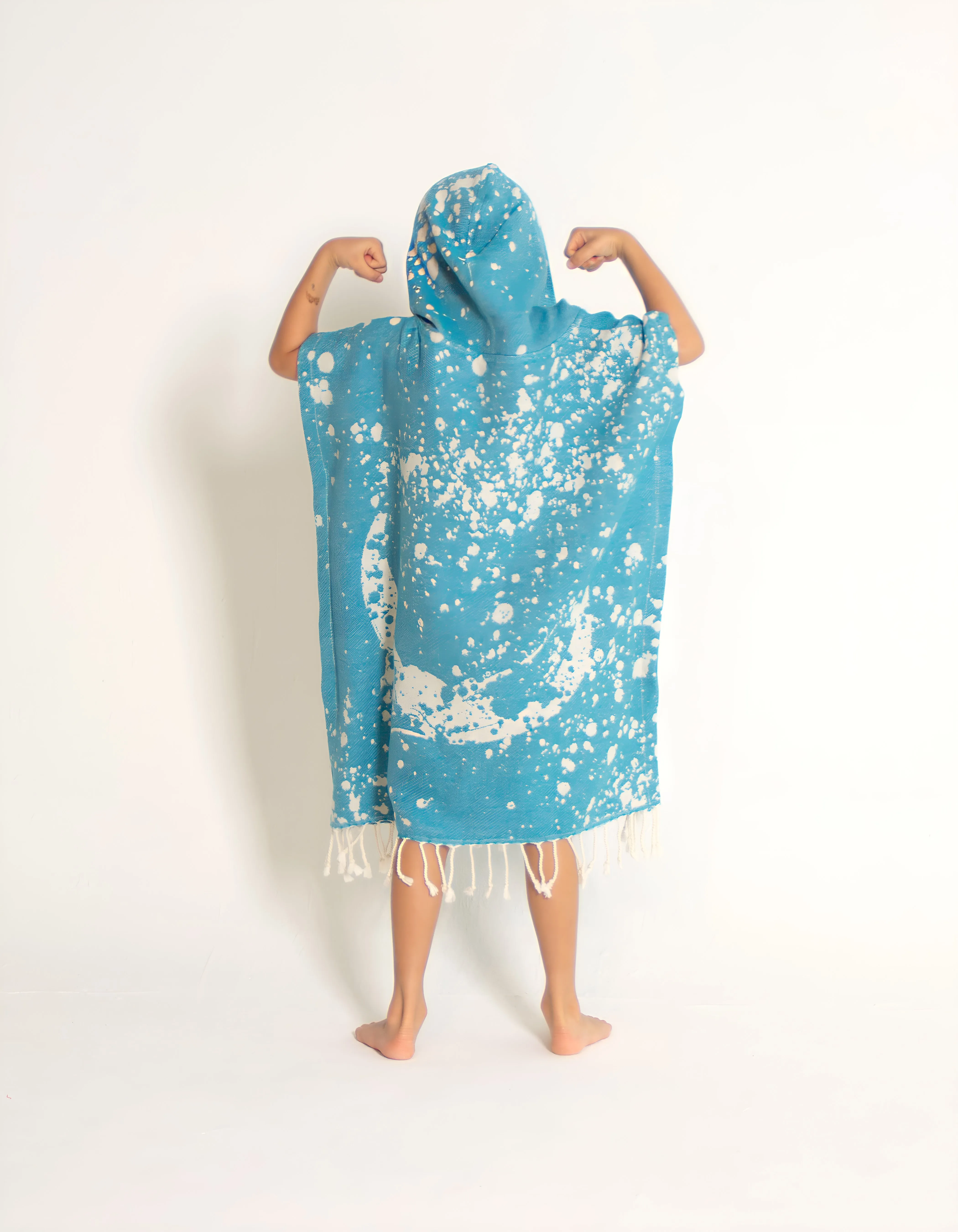 Blue Turkish Cotton Poncho Towel