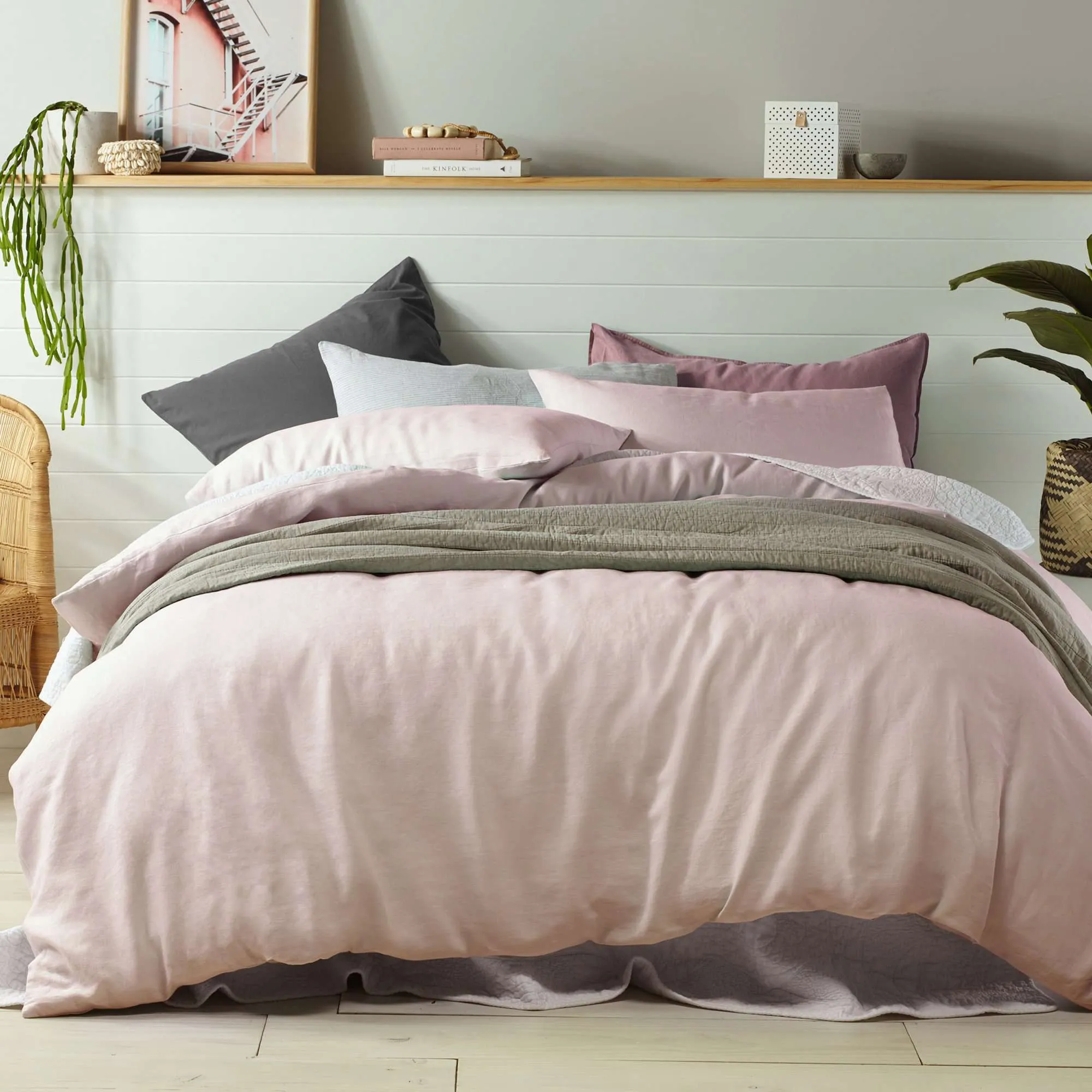 Blush Linen Quilt Cover Set