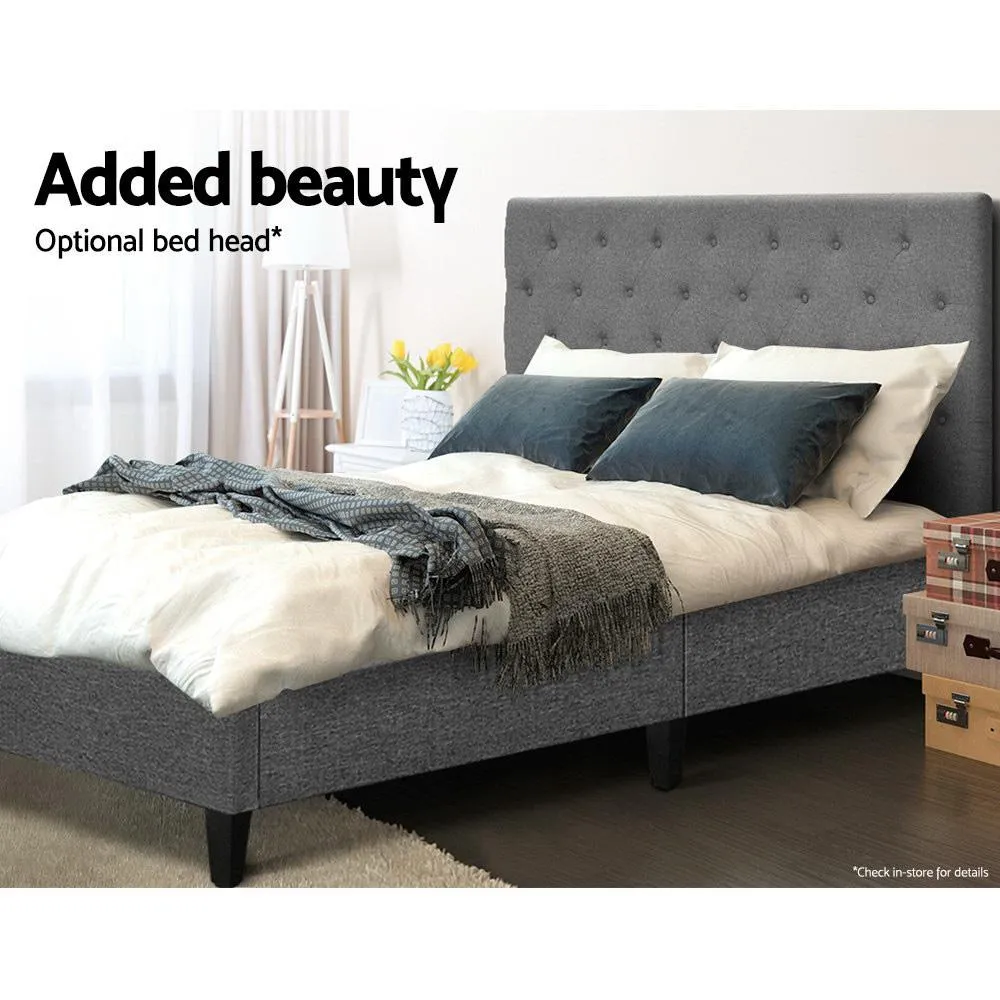 Brisk Fabric Double Bed Base Frame Grey