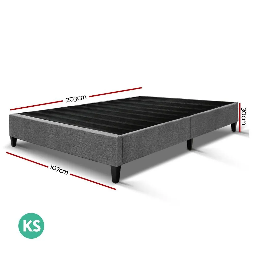 Brisk Fabric King Single Bed Base Frame Grey