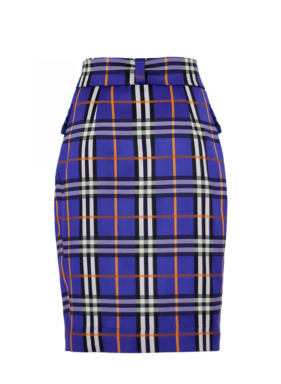 Checked Wrap Skirt