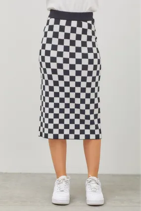 Checkered Midi Skirt