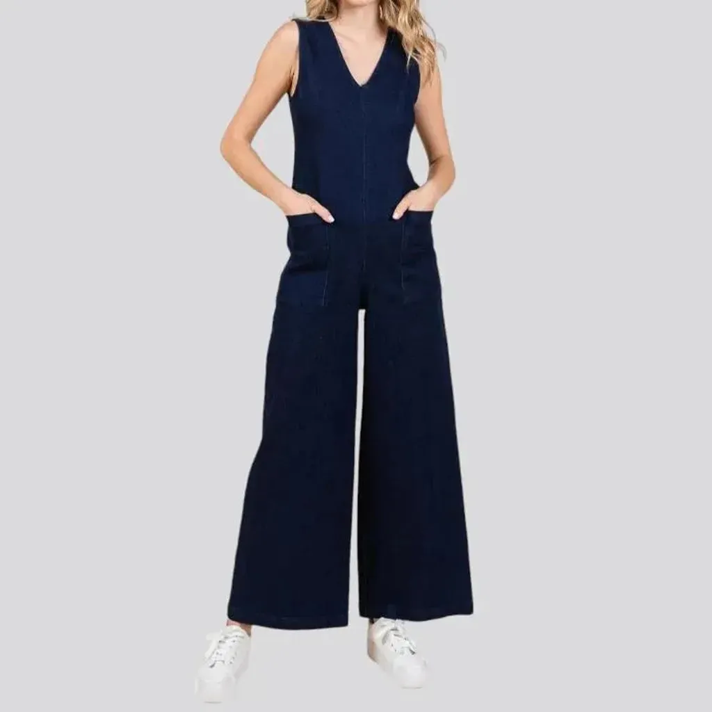 Chic denim women's jumpsuit overall