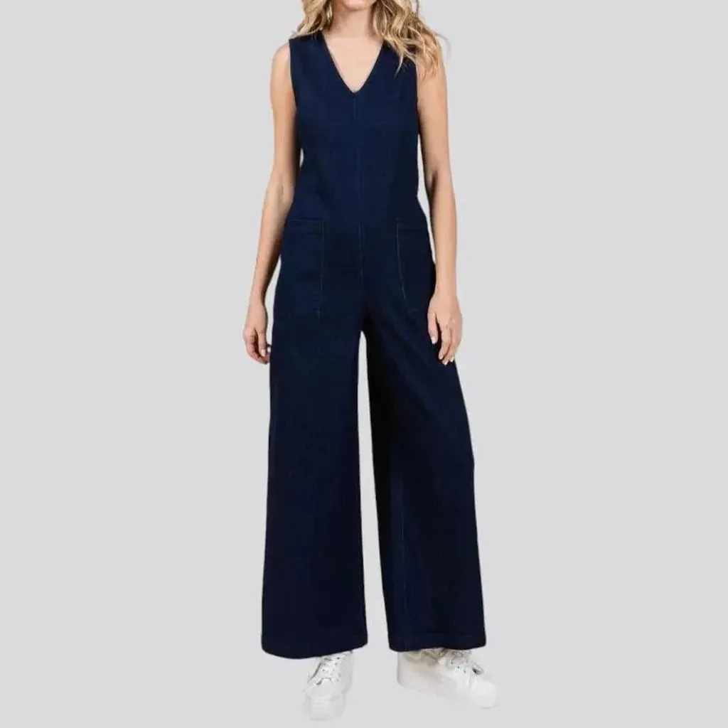 Chic denim women's jumpsuit overall