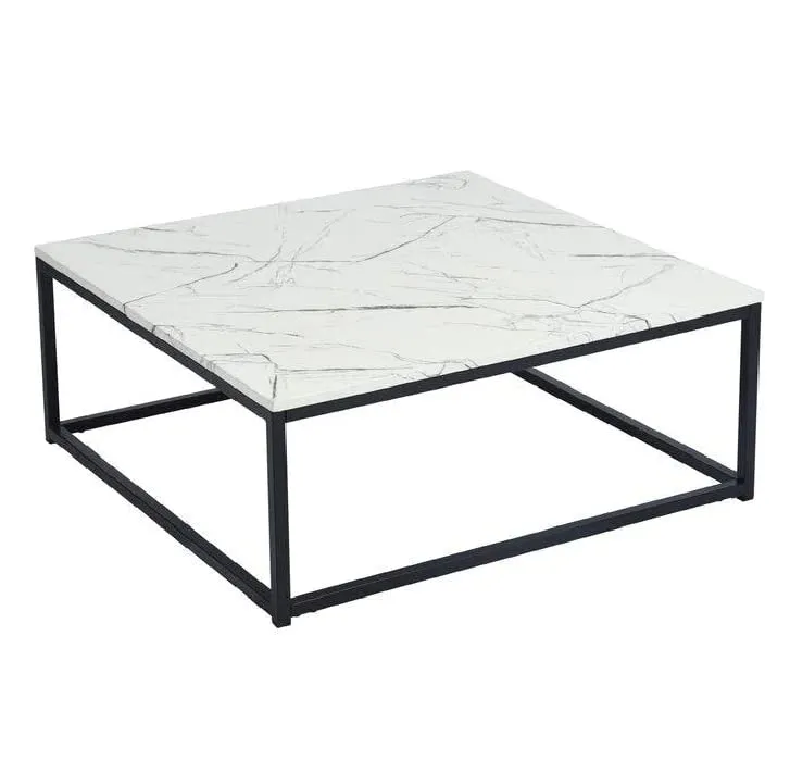 Chintamani Décor Handmade Coffee Table | Marble Top Coffee Table | Living Room Coffee Table | End Table for Bedroom | Coffee Table for Hall | Coffee Table for Office - Gold ST-10