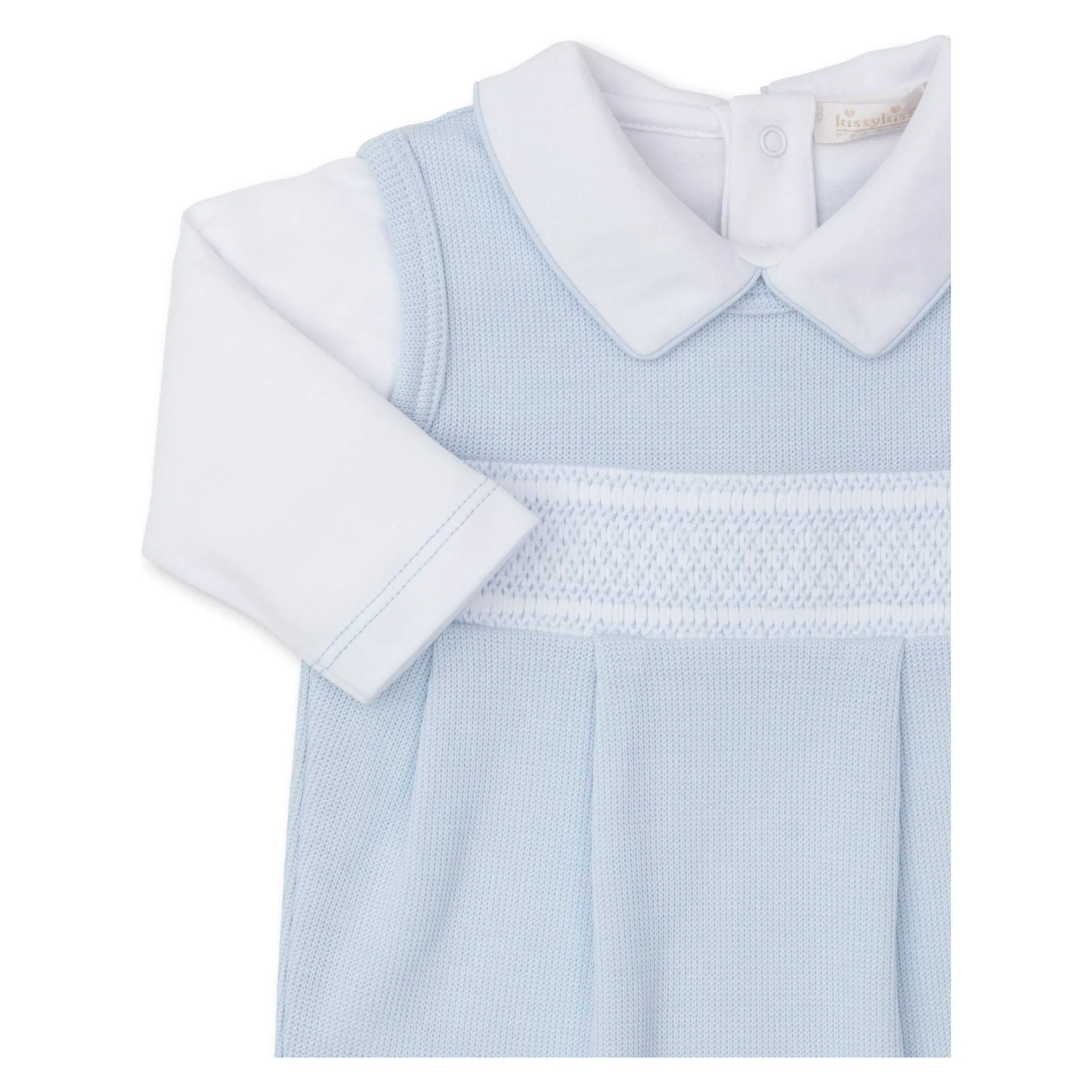 CLB Punto Ingles Smocked Overall Set in Blue